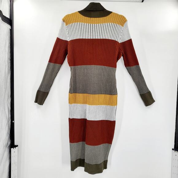Almost Famous Multicolor Striped Bodycon Maxi Turtleneck Dress Women's Plus 2X - Picture 2 of 7
